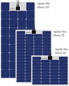 Gamme modules photovoltaïques semi-rigides - Apollo Flex - 35 à 107Wc - 12V