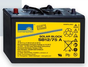 Gamme batteries plomb scellées à électrolyte gelifié EXIDE SONNENSCHEIN Solar Block - 12V / 60 à 185Ah, 6V / 200 & 300Ah