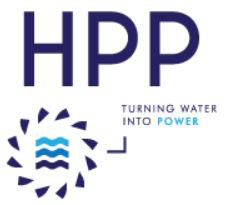 Logo HPP - Hydro Power Plant - fabricant français de turbines hydro-électriques Francis Kaplan, Pelton & Vis hydrodynamique