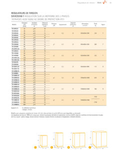 IREM régulateurs de tension triphasés modèles Stereostab T - régulation sur la moyenne des 3 phases