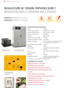 IREM régulateurs de tension triphasés modèles Ministab T & Stereostab T - régulation sur la moyenne des 3 phases p1